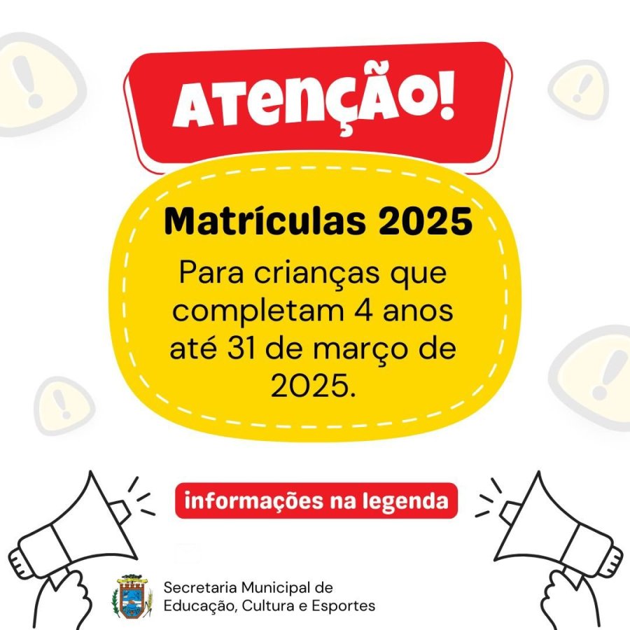 MATR�CULAS ABERTAS NA REDE MUNICIPAL DE ENSINO