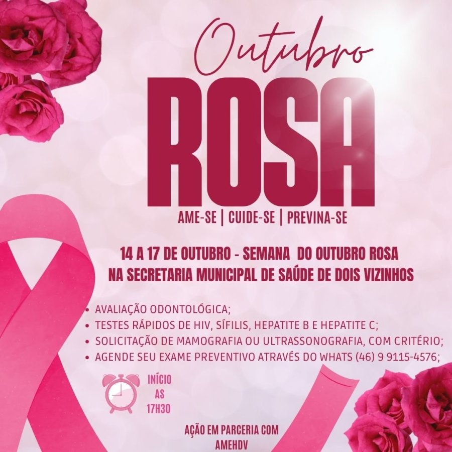 SEMANA DO OUTUBRO ROSA TEM A��ES ESPECIAIS NA SECRETARIA DE SA�DE