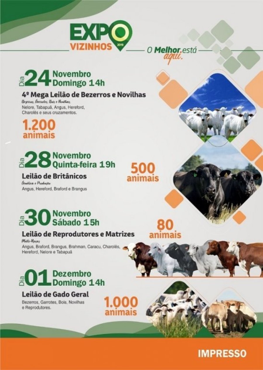 Mais de 1.200 Animais Comercializados no Primeiro Leil�o da Expovizinhos