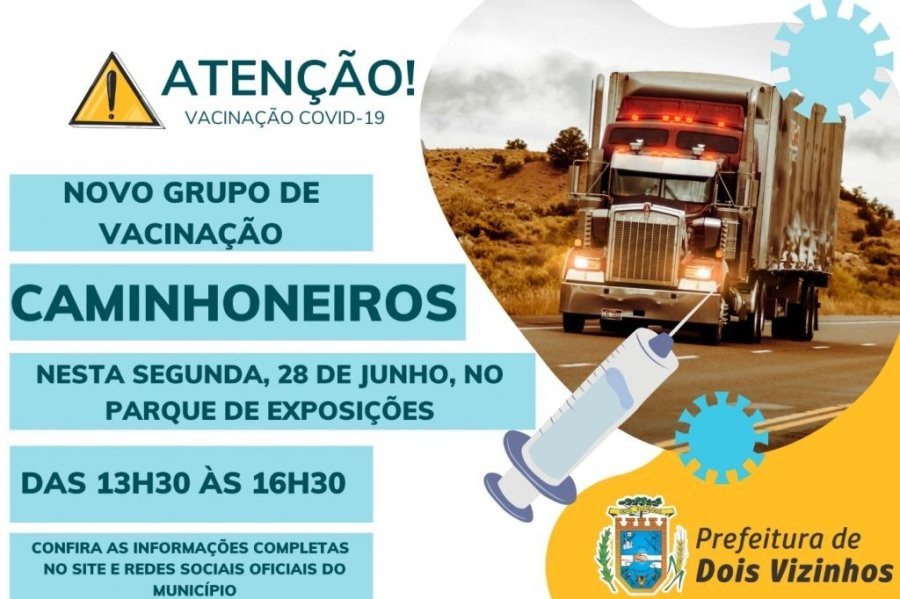 Primeira Remessa de Doses para Vacina��o dos Caminhoneiros Contra o Covid-19 � Recebida Pela Secretaria de Sa�de do Mun�cipio.
