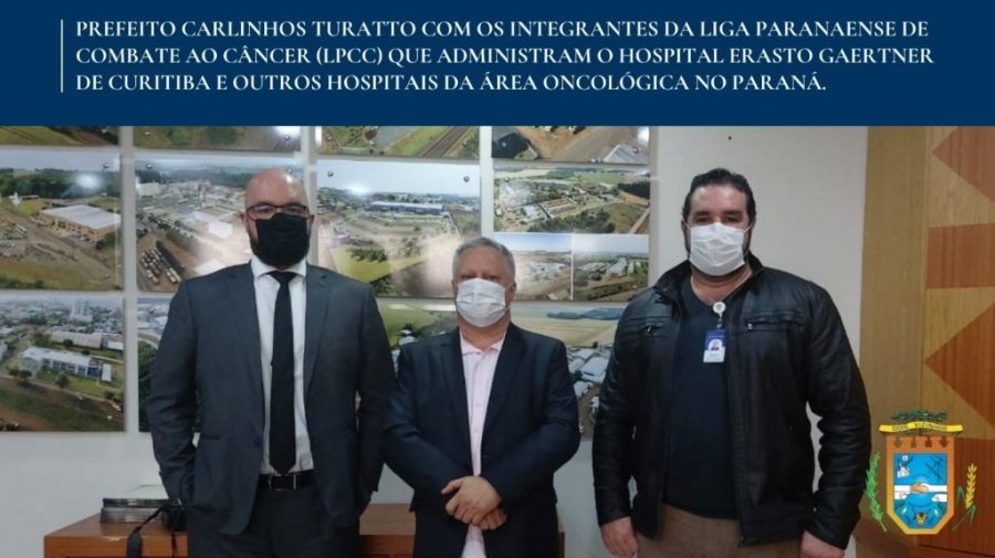 Prefeito Recebe Visita de Integrantes da Liga Paranaense de Combate Ao C�ncer (lpcc) - Entidade Que Administra o Hospital Erasto Gaertner