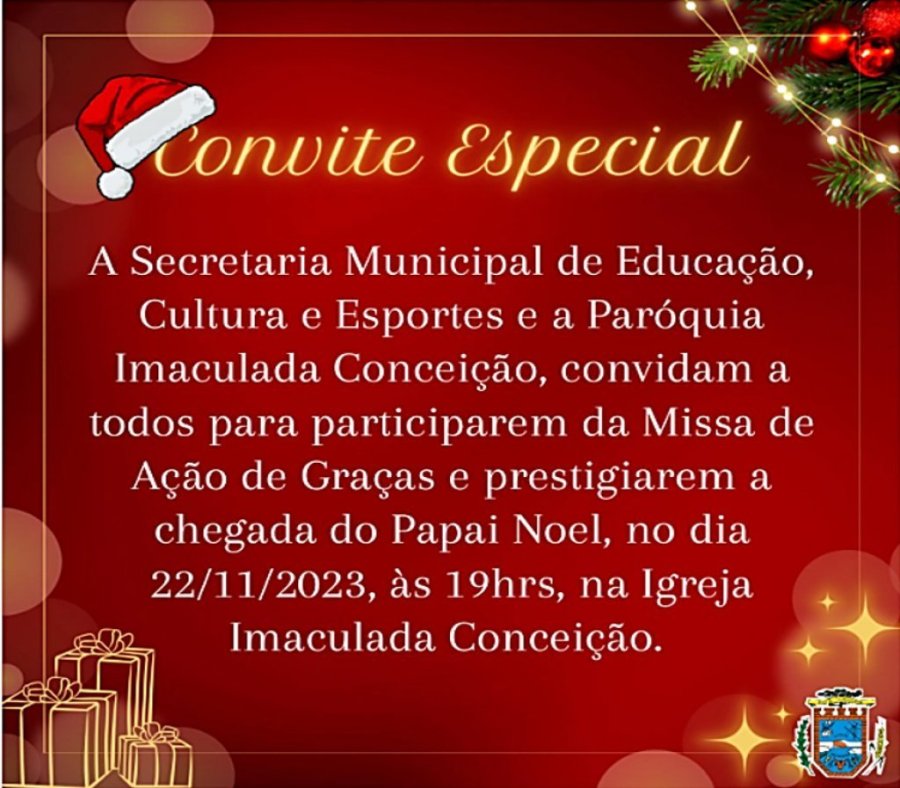 Missa de A��o de Gra�as e Chegada do Papai Noel Marcam o In�cio das Festividades Natalinas Em Dois Vizinhos