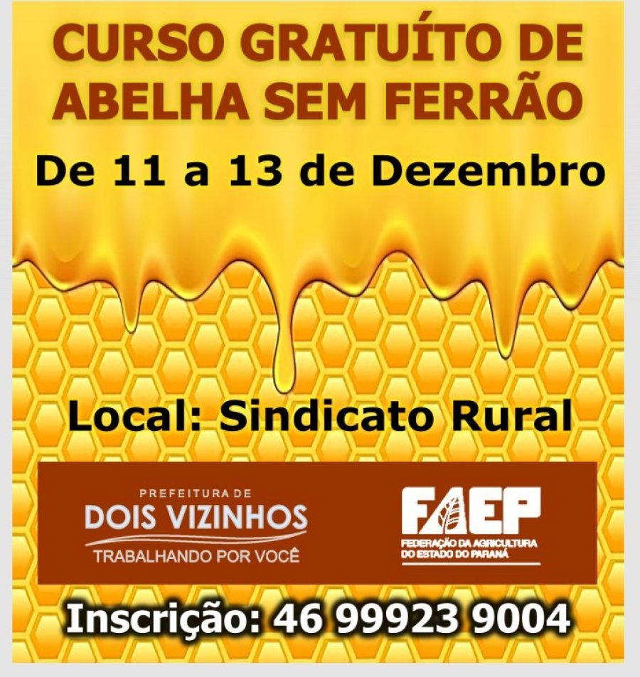Curso Gratuito Sobre Abelhas Sem Ferr�o - �ltimas Vagas Dispon�veis!