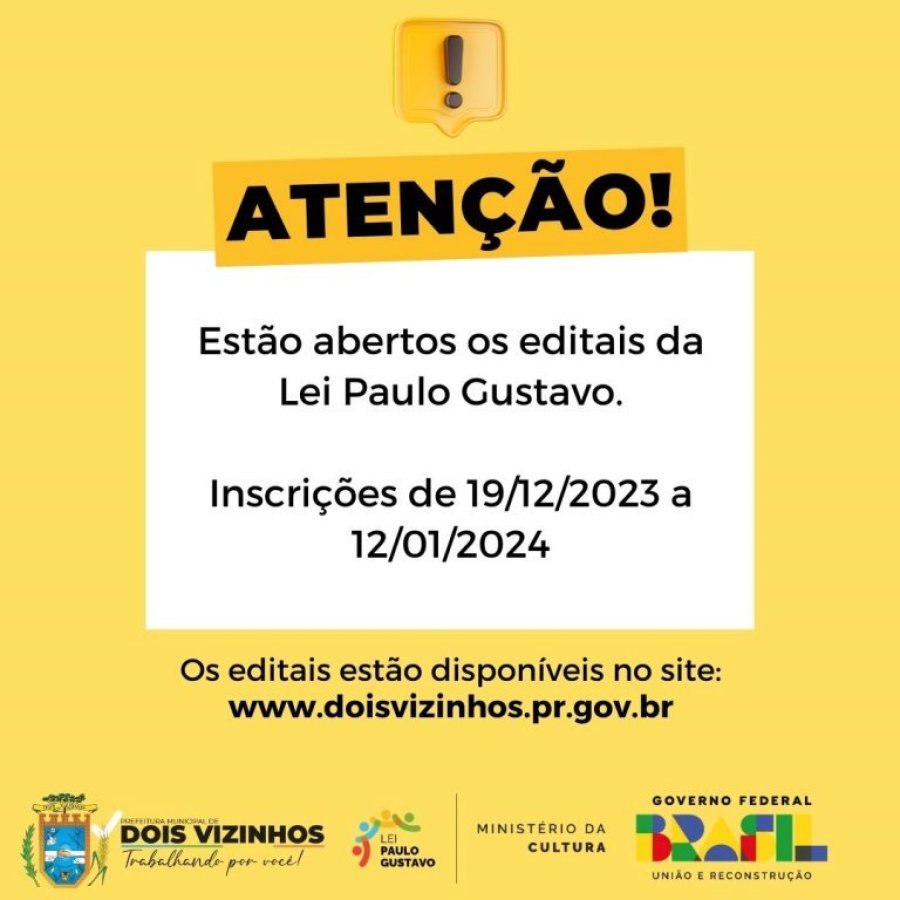 Dois Vizinhos Recebe Investimento Hist�rico na Cultura por Meio da Lei Paulo Gustavo