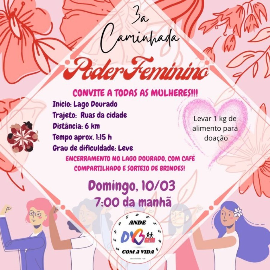 Ande-dv Celebra o Dia da Mulher Com a 3� Caminhada Poder Feminino