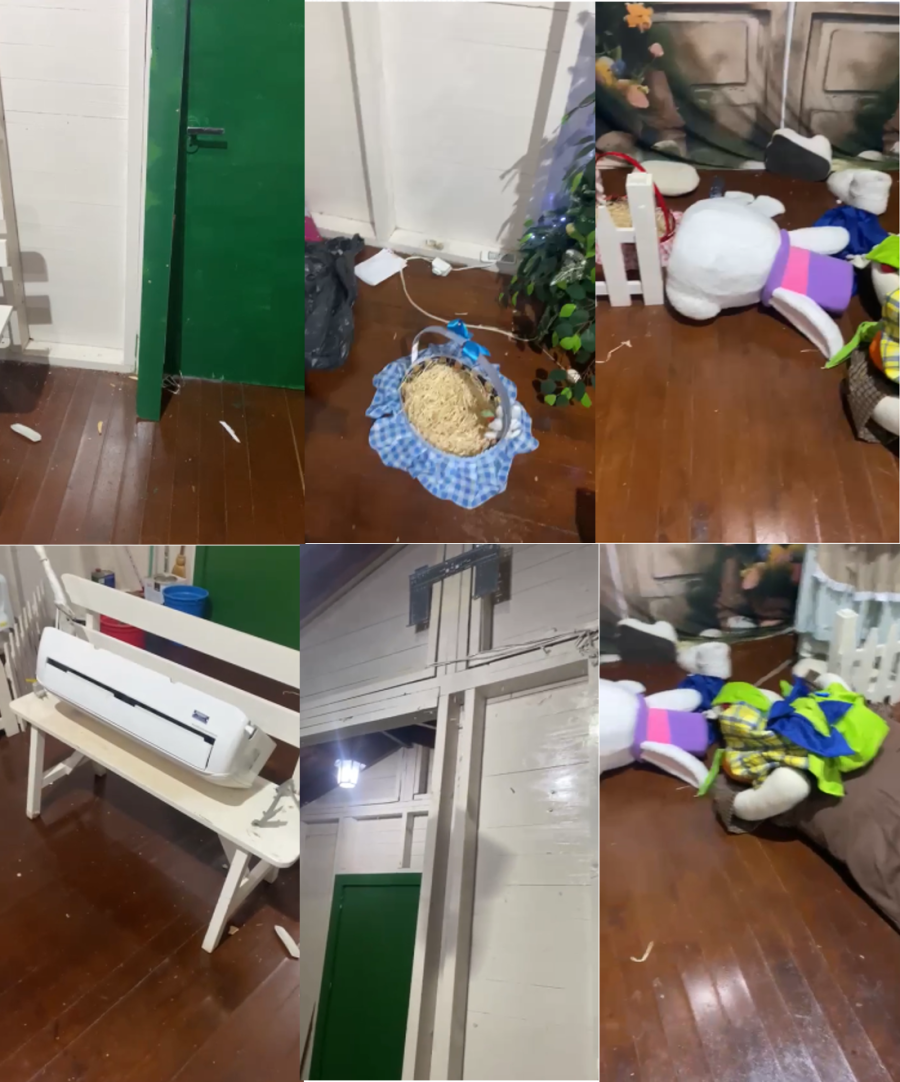 CASINHA DO COELHO � VANDALIZADA EM DOIS VIZINHOS AP�S ABERTURA DA P�SCOA ENCANTADA