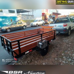 Carreta Reboque Fazendinha + Adaptação para Quadriciclo 2,20 x 1,50 x 0,40 Basculante