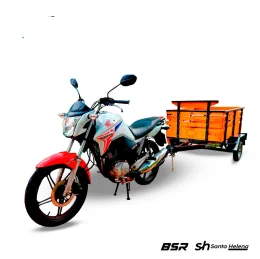 Carretinha Fazendinha para Acoplar Em Motos 1,20 x 1,00 x 0,50 Cm