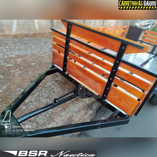 Carreta Reboque Fazendinha + Adaptação para Quadriciclo 2,20 x 1,50 x 0,40 Basculante