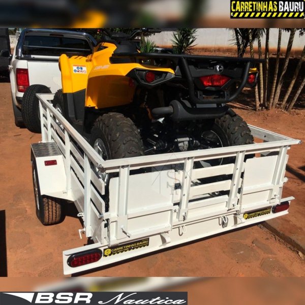 Carreta Reboque Fazendinha + Adaptação para Quadriciclo 2,20 x 1,50 x 0,40 Basculante