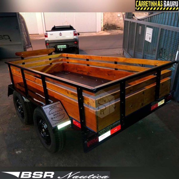 Carreta Reboque Fazendinha Carga Seca Com Dois Eixos (trucada) 1,50 x 3,00 x 0,40 Mts