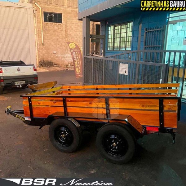 Carreta Reboque Fazendinha Carga Seca Com Dois Eixos (trucada) 1,50 x 3,00 x 0,40 Mts