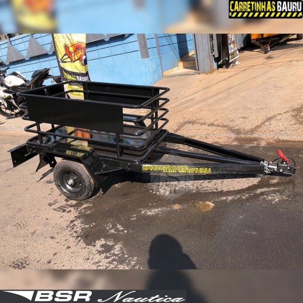Carretinha para Acoplar Em Moto Transporte de G�s 1,20 x 0,80 x 0,60 Mts
