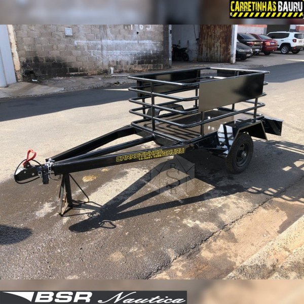 Carretinha para Acoplar Em Moto Transporte de G�s 1,20 x 0,80 x 0,60 Mts