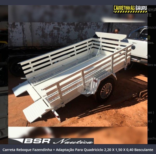 Carreta Reboque Fazendinha com Adapta��o para Quadriciclo 2,20 X 1,50 X 0,40