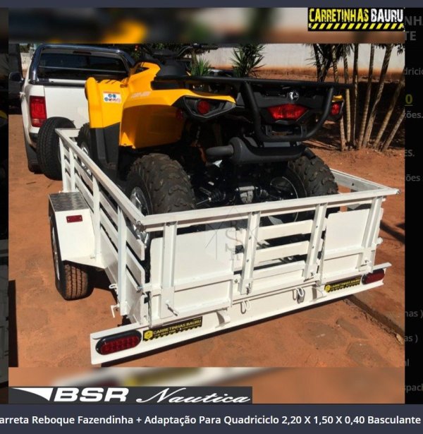 Carreta Reboque Fazendinha com Adapta��o para Quadriciclo 2,20 X 1,50 X 0,40