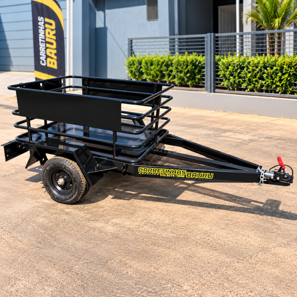 Carreta Reboque para Acoplar Em Moto Transporte de G�s 1,20 x 0,80 x 0,60 Mts