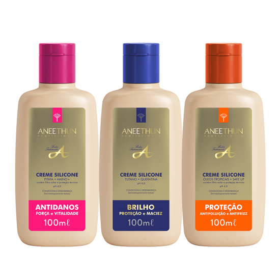 Trio Creme Silicone Antidanos, Brilho e Prote��o 100mL