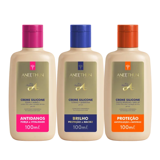 Trio Creme Silicone Antidanos, Brilho e Prote��o 100mL