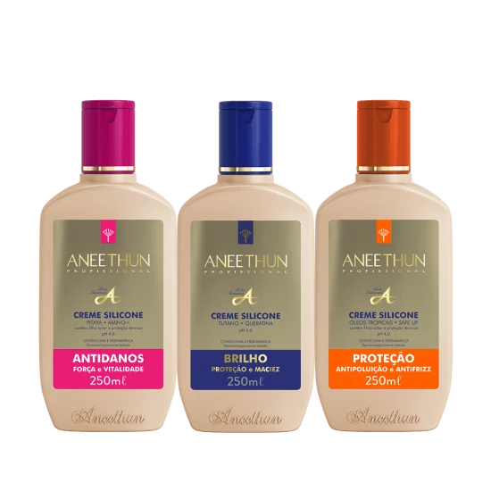 Trio Creme Silicone Antidanos, Brilho e Prote��o 250mL