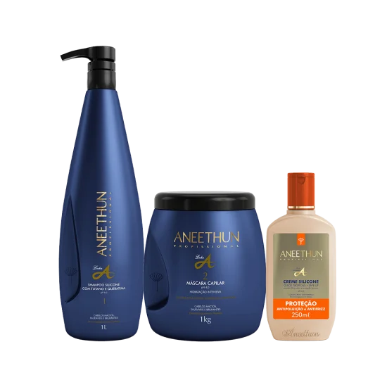 Kit Linha A Shampoo e M�scara (1L/Kg) + Creme Silicone Prote��o 250mL