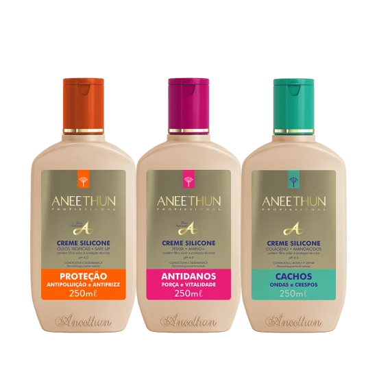 Trio Creme Silicone Prote��o, Antidanos e Cachos 250mL