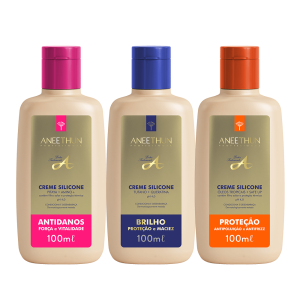 Trio Creme Silicone Antidanos, Brilho e Prote��o 100mL