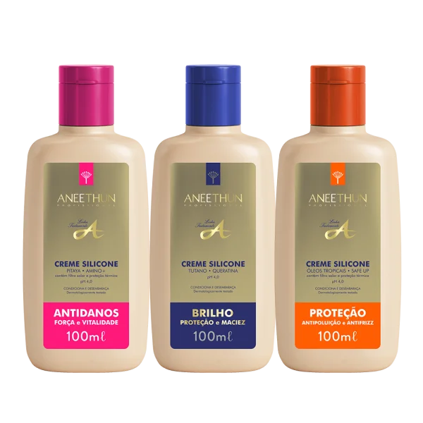 Trio Creme Silicone Antidanos, Brilho e Prote��o 100mL
