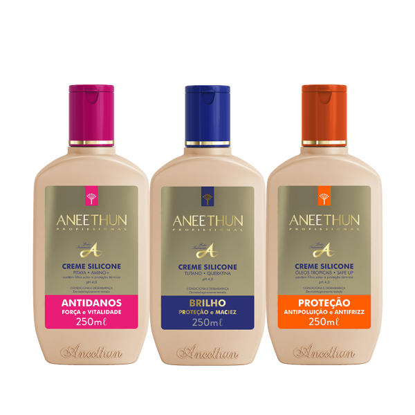 Trio Creme Silicone Antidanos, Brilho e Prote��o 250mL