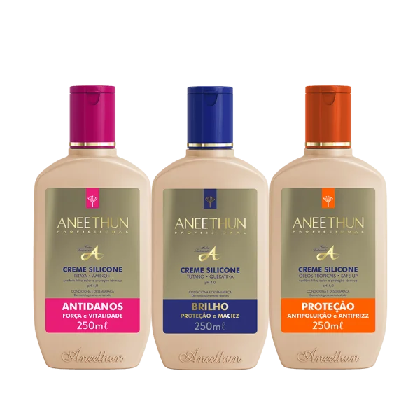 Trio Creme Silicone Antidanos, Brilho e Prote��o 250mL