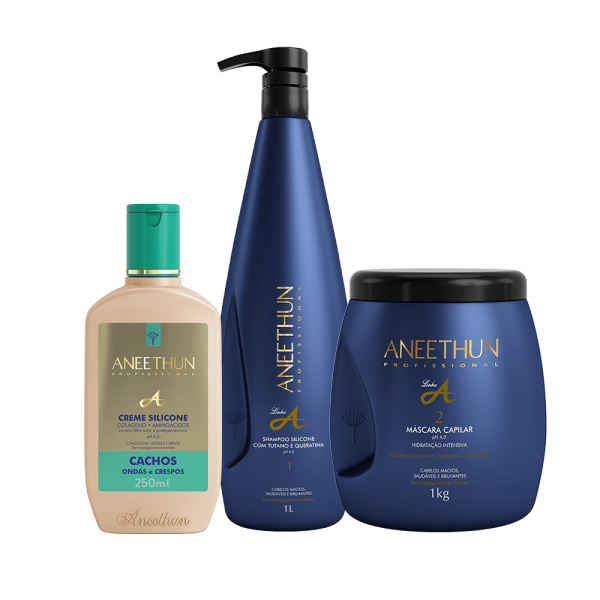 Kit Linha A Creme Silicone Cachos (1L/Kg)