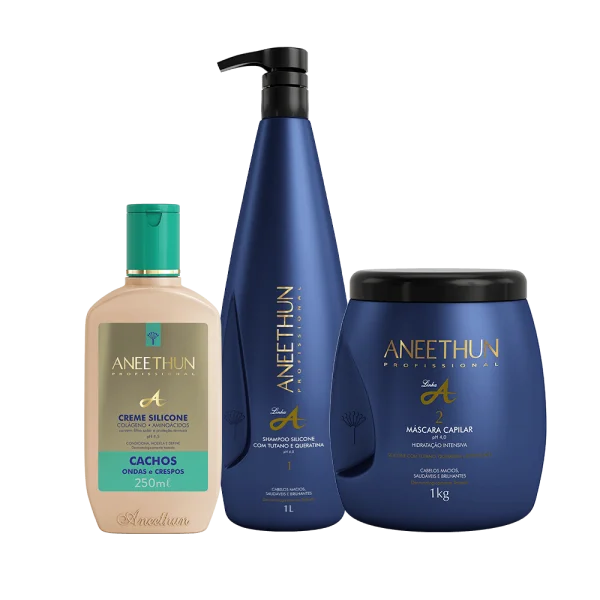 Kit Linha A Creme Silicone Cachos (1L/Kg)