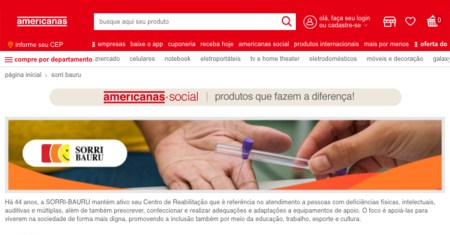Saiba mais sobre SORRI-BAURU lan�a loja on-line na Americanas Social