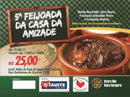 Saiba mais sobre Vem a� a 5� Feijoada da Casa da Amizade!
