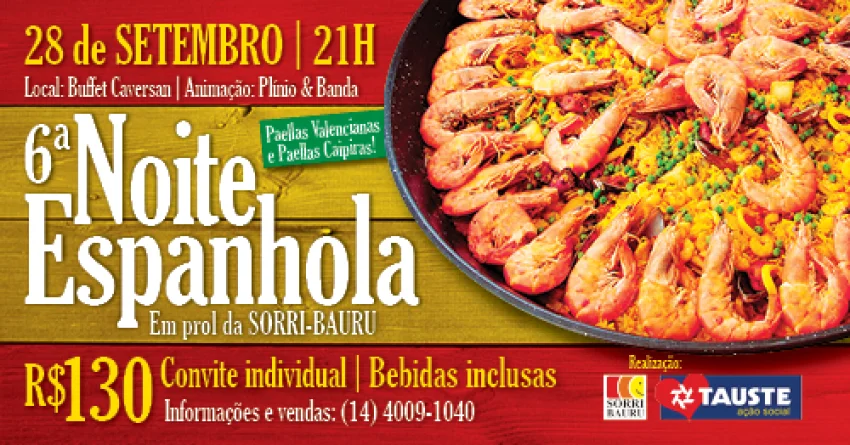Convites para a 6� Noite Espanhola j� est�o � venda