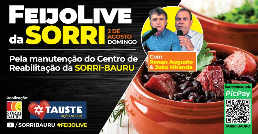 SORRI-BAURU ter� sua segunda live solid�ria em agosto