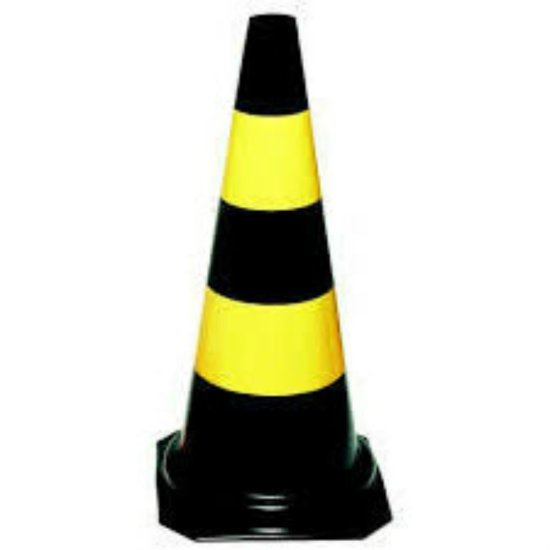 Cone Sinaliza��o 50cm Preto-Amarelo