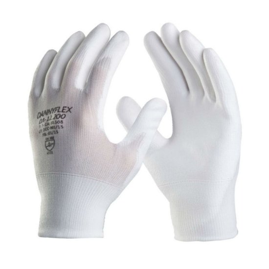 Luva Sensivel cinza tricotada em Nylon com PU