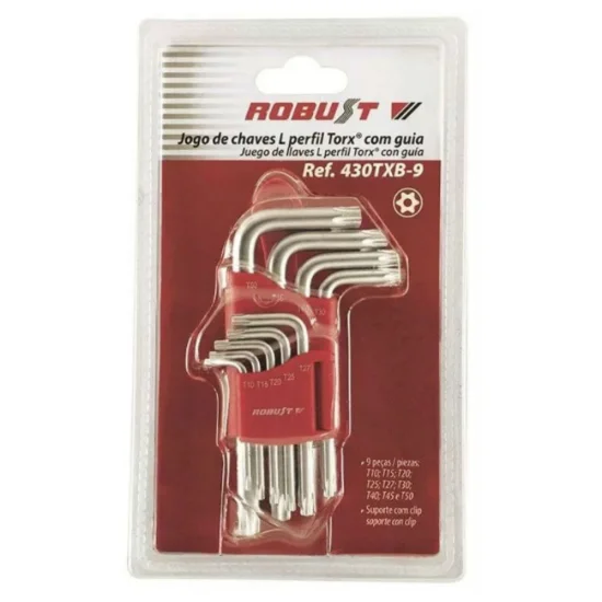 Jogo Chave L Torx com Guia 430TXB-9 T10 a T50