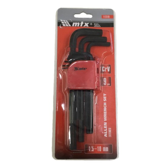 Jogo de Chaves Allen Longa 1,5 - 10 MM, CRV, 9 pe�as Preto