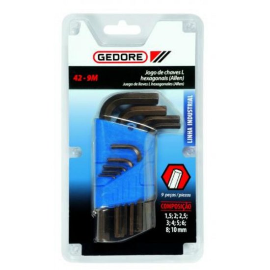 Jogo Chave L 1,5-10MM 42-9M Allen Hexagonal 9 pe�as