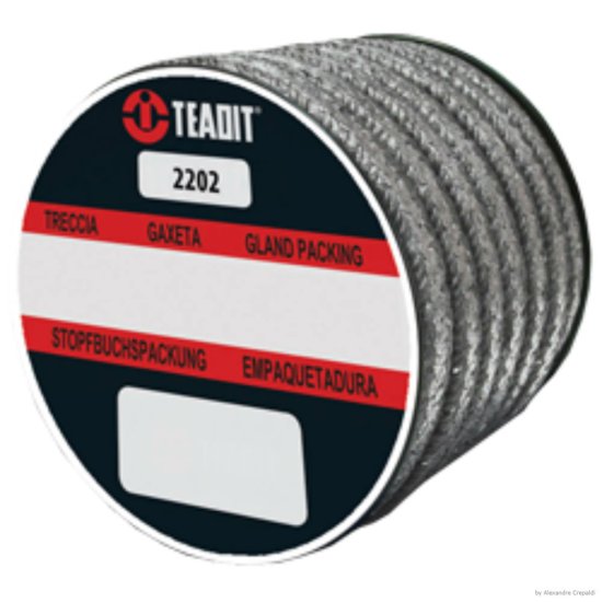 GAXETA 2202 12.7MM 1/2 4,44M/KG GRAFITE FLEX�VEL QUADRADA PTFE TEFLON TEADIT 2KG