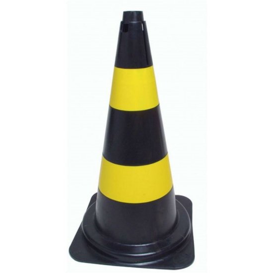 Cone Sinaliza��o 75cm Preto-Amarelo
