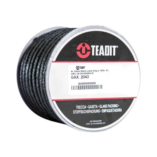 GAXETA 2043 15,9MM 5/8 ARAMIDA GRAFITE FLEX�VEL QUADRADA PTFE TEFLON TEADIT 5KG