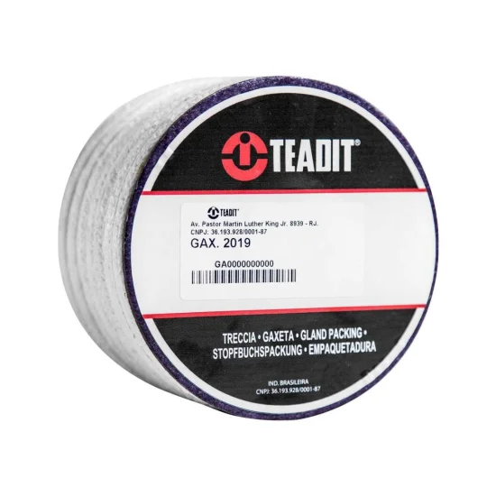 GAXETA 2019 1/2 12,7MM 4,17M/KG FIBRA ACR�LICA FLEX�VEL QUADRADA PTFE TEFLON TEADIT 2KG