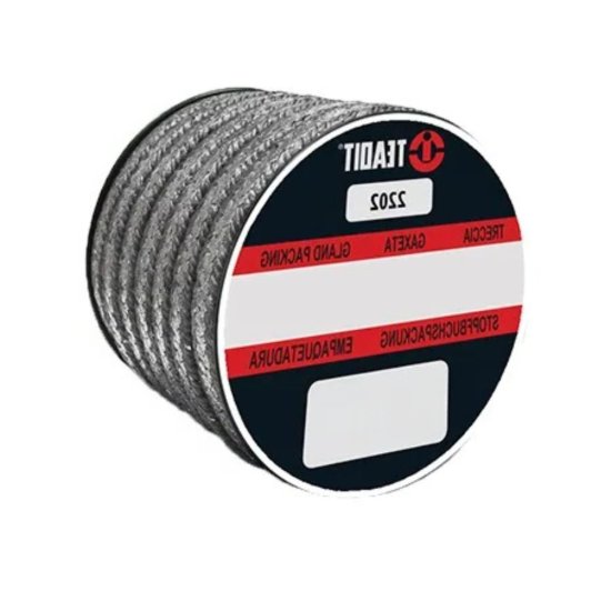 GAXETA 2202 6.4MM 1/4 15,87M/KG GRAFITE FLEX�VEL QUADRADA PTFE TEFLON TEADIT 1KG