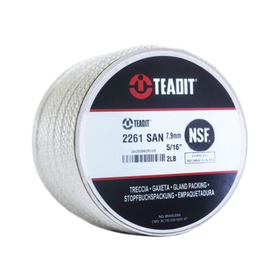 GAXETA 2261 1/2 12,7MM SANITARIA ATOXICA FLEX�VEL QUADRADA PTFE EXPANDIDO TEFLON TEADIT 2KG