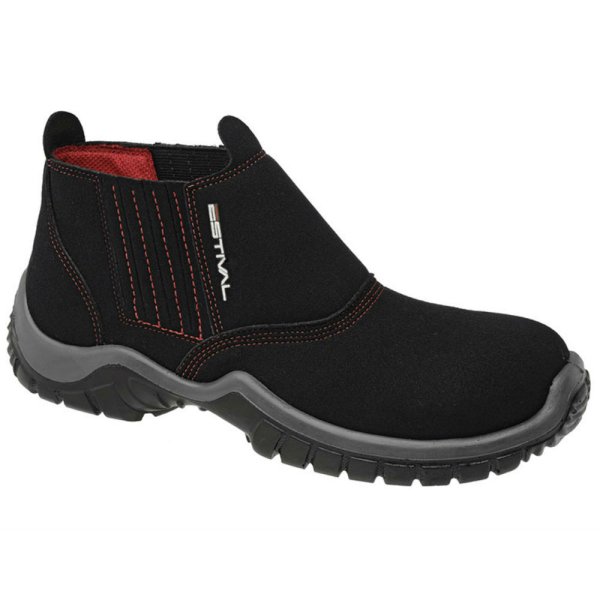 Botina WO1001 RIMA Preto e Vermelho