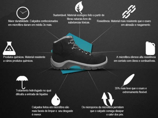 Bota WO1003 RIMA Preto e Vermelho