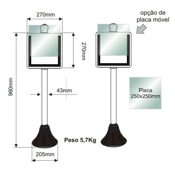 Pedestais Personalizados com Placa M�vel